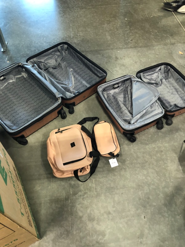 Photo 2 of Travelers Club Midtown Hardside 4-Piece Luggage Travel Set, Rose Gold 4-Piece Set Rose Gold