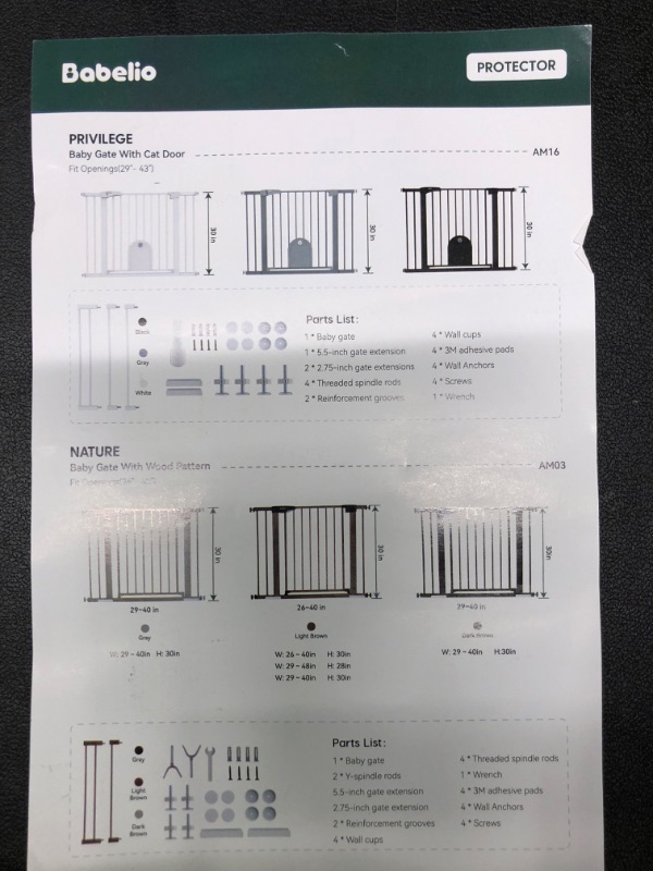 Photo 4 of Babelio 26-29 Inch Narrow Easy Install Baby Gate, Fit for Stairs & Doorways, Auto-Close Design, No Drilling, Pressure Mounted, Safety Gate with Door for Child and Pets (Black)