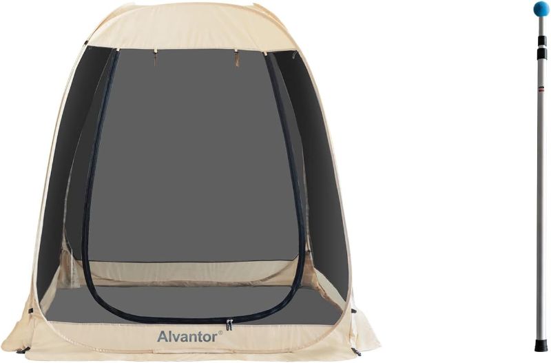 Photo 1 of Alvantor Screen House Room Camping Tent Outdoor Canopy Dining Gazebo Pop Up Sun Shade Hexagon Shelter Mesh Walls Not Waterproof 6'x6' Beige Patent