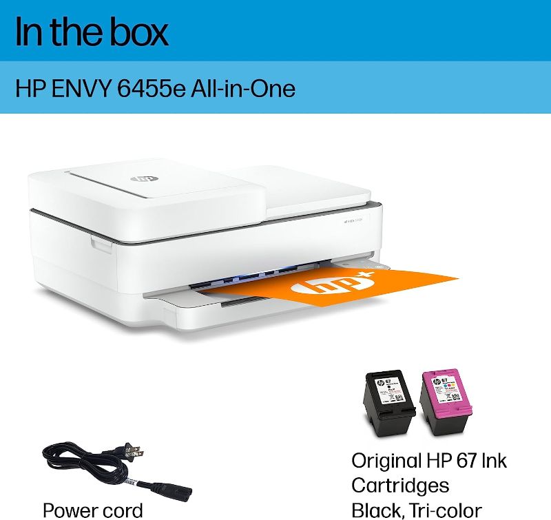 Photo 7 of HP ENVY 6455e Wireless Color All-in-One Printer with 6 Months Free Ink with HP+ (223R1A), white