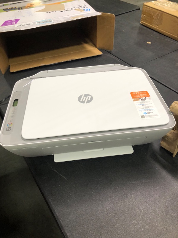 Photo 3 of HP DeskJet 2755e Wireless Color All-in-One Printer with bonus 6 months Instant Ink (26K67A), white