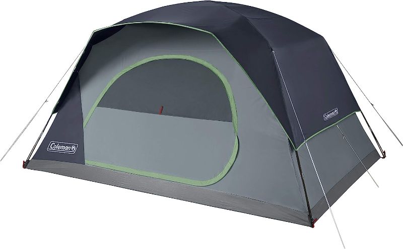 Photo 1 of Coleman Skydome Camping Tent, 2/4/6/8 Person Family Dome Tent with 5 Minute Setup, Strong Frame can Withstand 35MPH Winds, Roomy Interior with Extra Storage Included