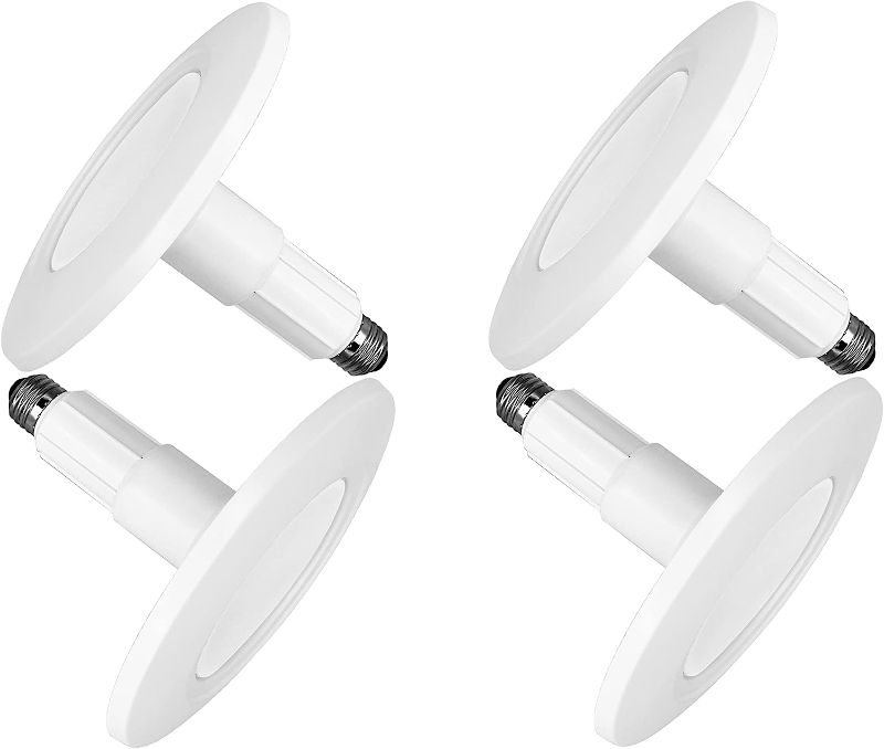 Photo 1 of Jolux 5/6 Inch LED Can Lights Adjustable Recessed Retrofit Downlight,ETL Damp Rated Replacement Conversion Kit, 12W=60W,2700K Soft White,800LM,Dimmable,Slope Trim, E26 Base,Easy Installation,4-Pack