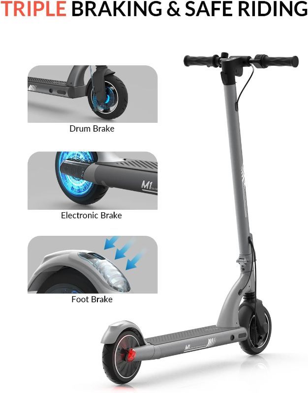 Photo 10 of 5TH WHEEL M1 Electric Scooter - 13.7 Miles Range & 15.5 MPH, 500W Peak Motor, 8" Inner-Support Tires, Triple Braking System, Foldable Electric Scooter for Adults and Teens
**SLIGHT SCUFF ON TIRES AND BASE**