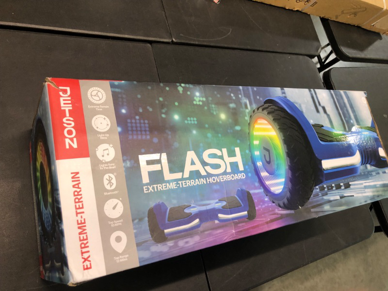 Photo 2 of Jetson Self Balancing Hoverboard with Built in Bluetooth Speaker | Includes All Terrain Tires | LED Lights
**LIGHTLY USED, SLIGHT SCUFF ON WHEEL CASING UNDERSIDE**