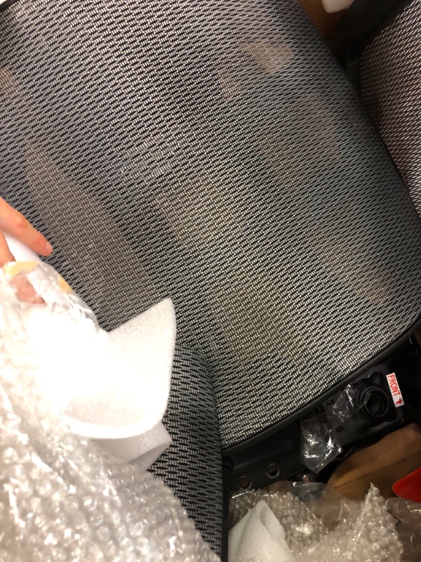 Photo 6 of Amazon Basics Ergonomic Adjustable High-Back Mesh Chair with Flip-Up Arms and Headrest, Contoured Mesh Seat - Black Black Ergonomic