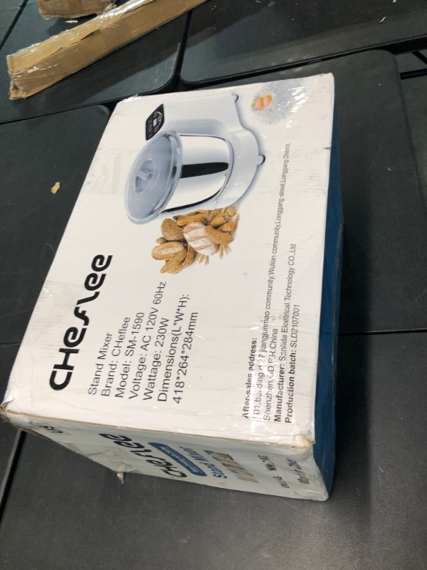 Photo 2 of CHeflee Professional Dough Mixer, Smart Kneading and Fermenting Dough Maker, LED display &Adjustable Time, 230W 4.5 QT?304 Stainless Steel, White Dough Machine