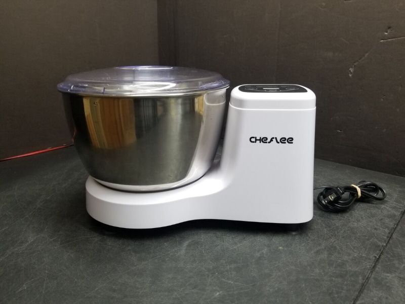 Photo 1 of CHeflee Professional Dough Mixer, Smart Kneading and Fermenting Dough Maker, LED display &Adjustable Time, 230W 4.5 QT?304 Stainless Steel, White Dough Machine