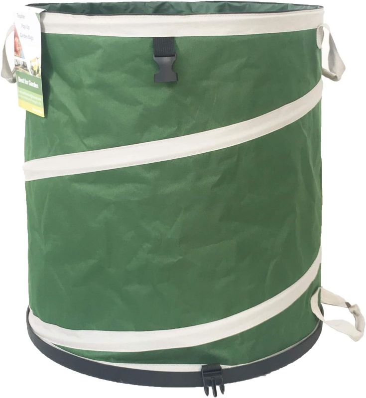 Photo 1 of 46 Gallon Collapsible Trash Can (22x28 in) Hard-Shell Bottom Yard Garden Bag for Pop-Up Recycling Bin,Camping Waste Bag,Laundry Hamper,Lawn Grass Bag,Debris Bag,Yard Waste Container,Leaf Bag 4 Handles