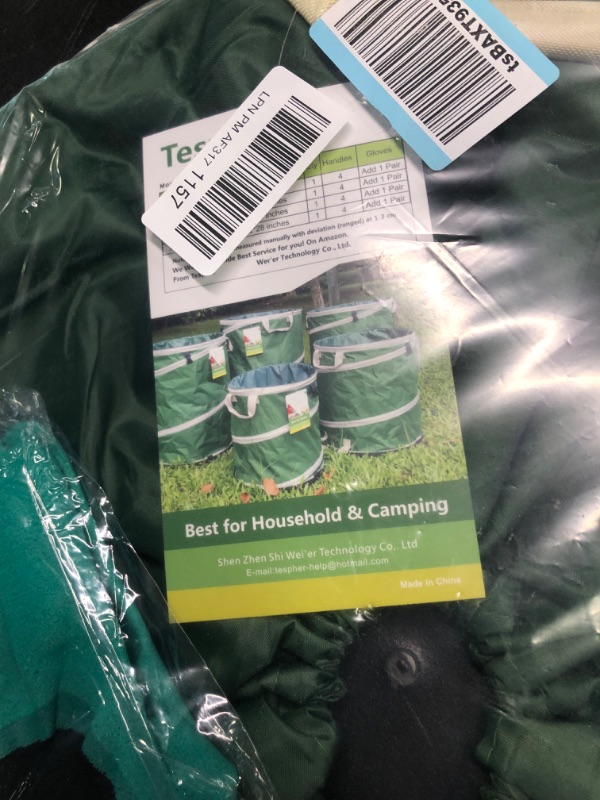 Photo 1 of 46 Gallon Collapsible Trash Can (22x28 in) Hard-Shell Bottom Yard Garden Bag for Pop-Up Recycling Bin,Camping Waste Bag,Laundry Hamper,Lawn Grass Bag,Debris Bag,Yard Waste Container,Leaf Bag 4 Handles