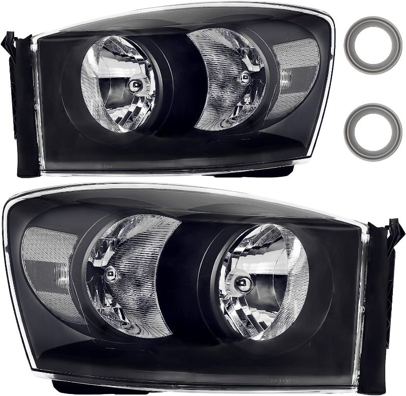 Photo 1 of bincmay 2006 ram head lights oe black housing clear reflector