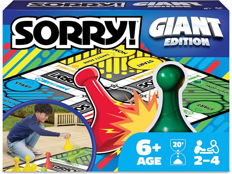 Photo 1 of Giant Sorry Classic Family Board Game Indoor Outdoor Retro Party Activity Summer Toy with Oversized Gameboard, for Adults and Kids Ages 6 and up