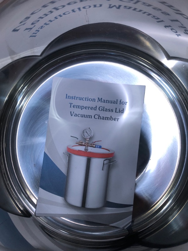 Photo 5 of 5 Gallon Tempered Glass Lid Vacuum Chamber with Pump, Degassing Chamber Kit with 3CFM 1 Stage Vacuum Pump Without Oil, Perfect for Stabilizing Wood, Degassing Silicones, Epoxies and Essential Oils