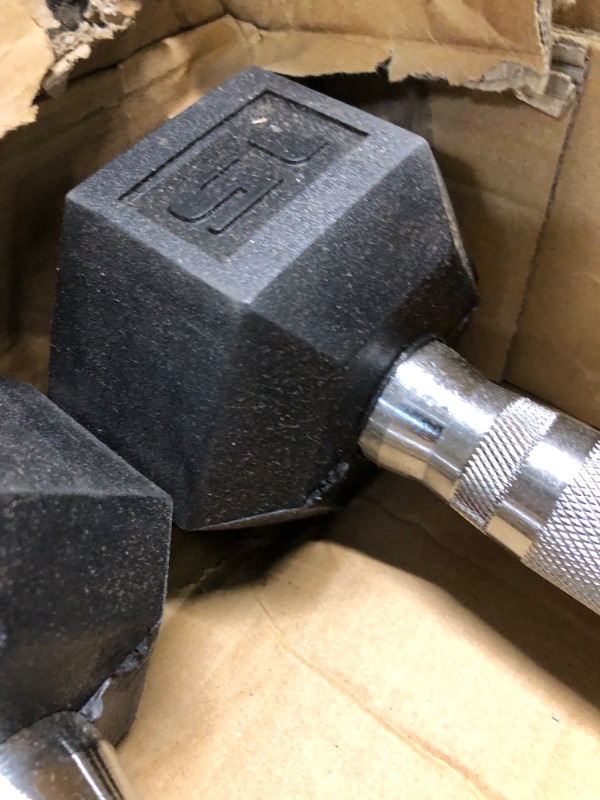 Photo 4 of  Rubber Encased Hex Dumbbell 15 Pounds, Pair