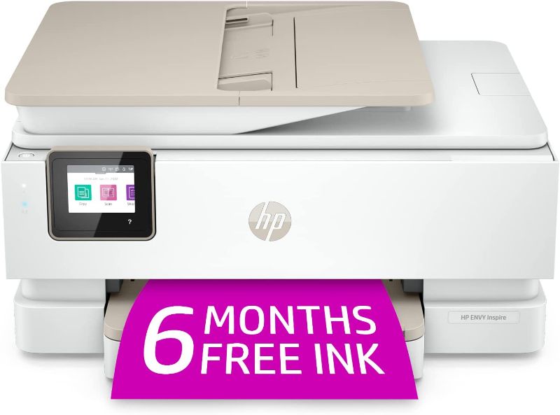 Photo 1 of HP Envy Inspire Wireless Color All-in-One Printer with Bonus 6 Months Instant Ink with HP+ (1W2Y8A), White