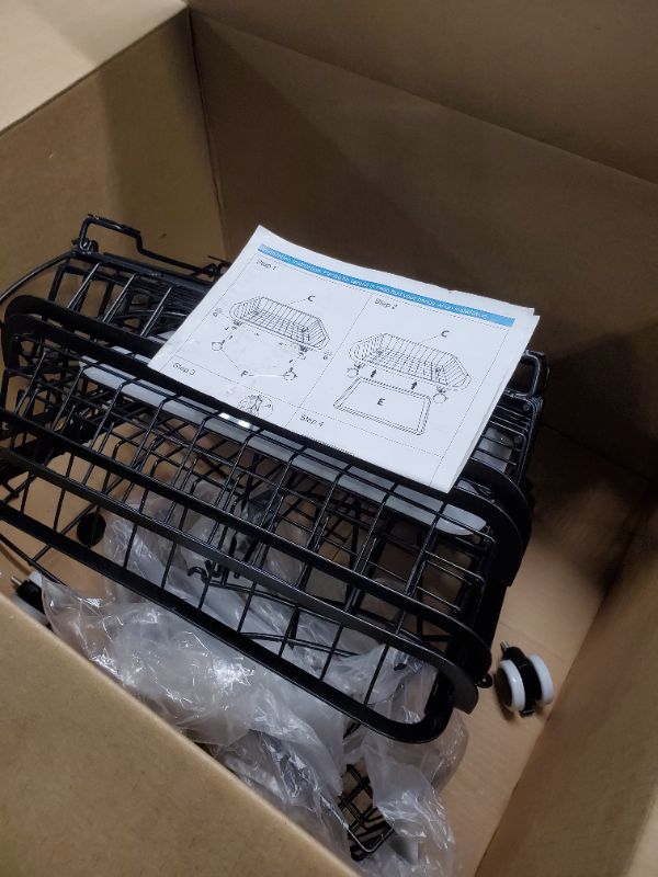 Photo 1 of 6 Tiered Fruit Basket for Kitchen Stackable Wire Baskets with Wheels and Anti Skid Feet Kitchen Storage Cart Bin Snack Stand Fruit and Vegetable Basket Rack for Potato Onion Pantry Organizer
