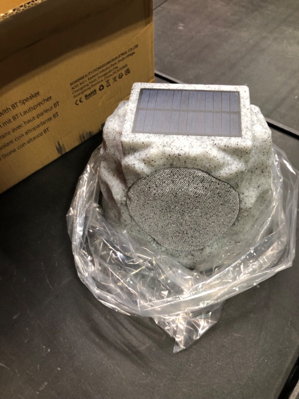 Photo 1 of Postlucky Outdoor Rock Speaker Solar-Powered Wireless Bluetooth 5.0 Speaker Waterproof with RGB Color Multi-Unit Connect Outdoor Speakers for Patio Pool Deck Yard Garden and Home - Pair