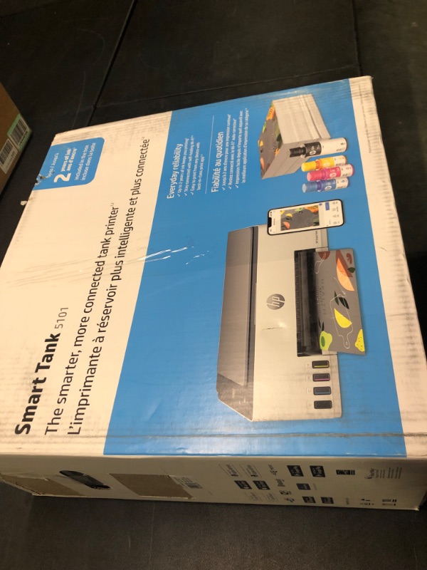 Photo 1 of HP Smart-Tank 5101 Wireless All-in-One Ink-Tank Printer with up to 2 Years of Ink Included (1F3Y0A),White