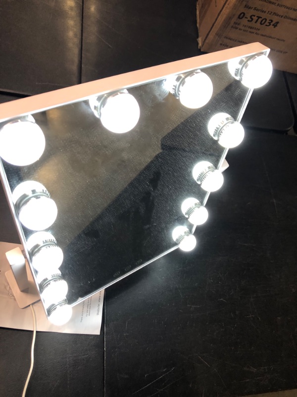 Photo 9 of Vanity Makeup Mirror with Lights ,3 Color Lighting Modes Detachable 10X Magnification Mirror Touch Control,360°Rotation, White