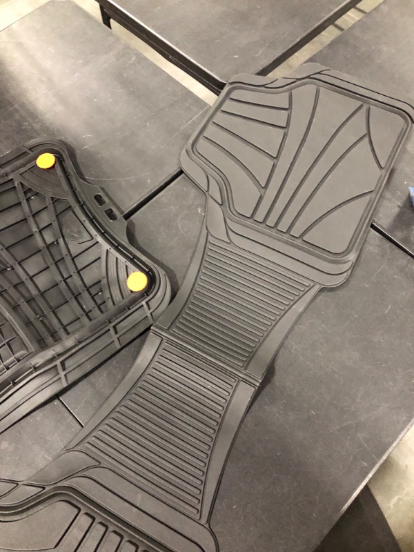 Photo 2 of  4-Piece Black Rubber Car, Truck, SUV Floor Mats, All Weather Protection, Auto, Universal, Custom, Set, Front, Back