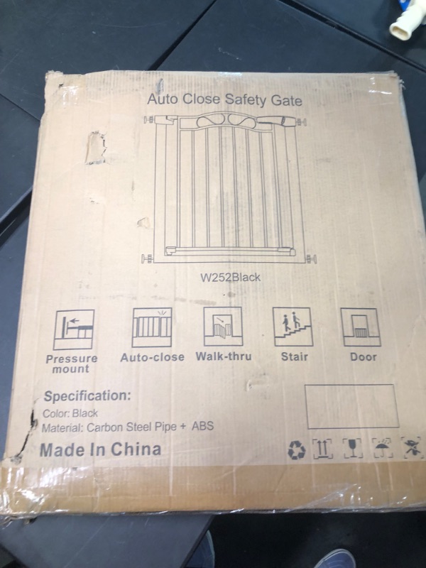 Photo 1 of Extra Wide Baby Gate with Door-Walk Through Baby Gates for Stairs Pressure Mounted no Drill-Indoor Tension Metal Child Pet Dog Safety Gate 59.84"-62.60" inches Wide arch Black 59.84"-62.60"