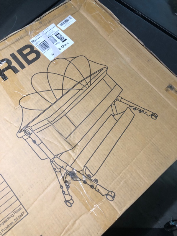 Photo 1 of Baby Bassinet Bedside Sleeper Cradle Bedside Crib Grey Baby Bed Portable Bassinet for Newborn Infant Baby with Storage Basket Lockable Wheels Adjustable...