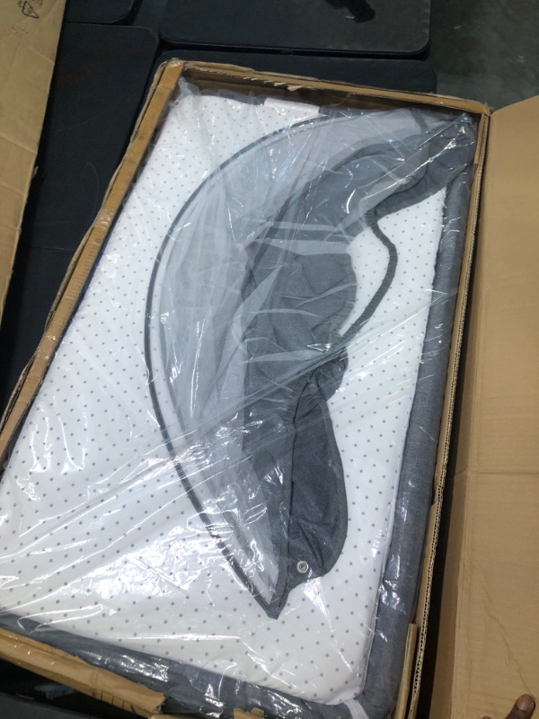 Photo 1 of Baby Bassinet Bedside Sleeper Cradle Bedside Crib Grey Baby Bed Portable Bassinet for Newborn Infant Baby with Storage Basket Lockable Wheels Adjustable...