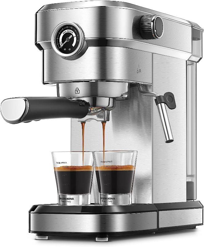 Photo 1 of Espresso Machine, 15 Bar Espresso Coffee machine and Cappuccino Maker with Milk Frother Wand, Automatic Espresso Latte Maker for Espresso, Cappuccino...