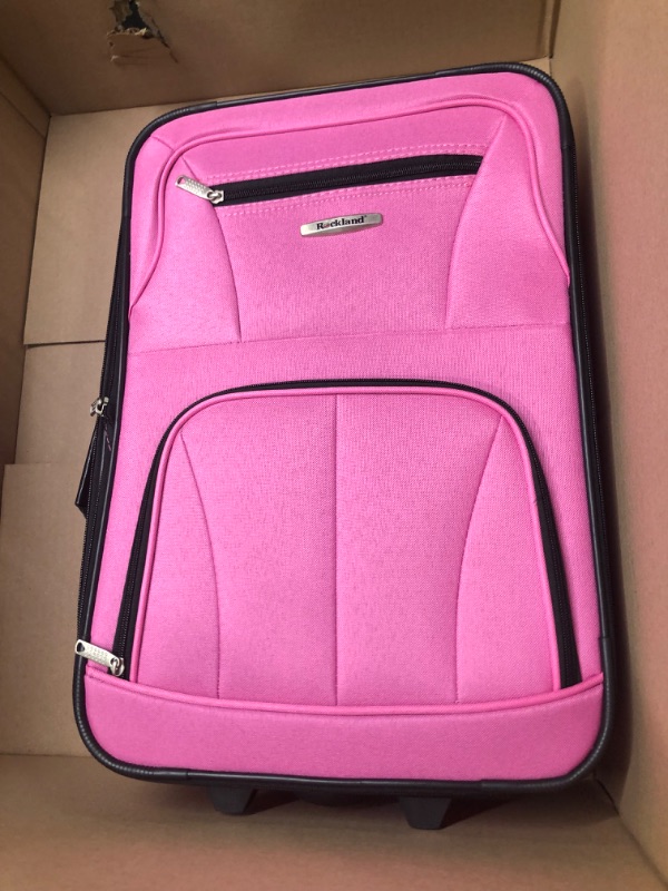 Photo 4 of 
Rockland Fashion Softside Upright Luggage Set, Expandable, Pink, 2-Piece (14/19)
Size:Pink