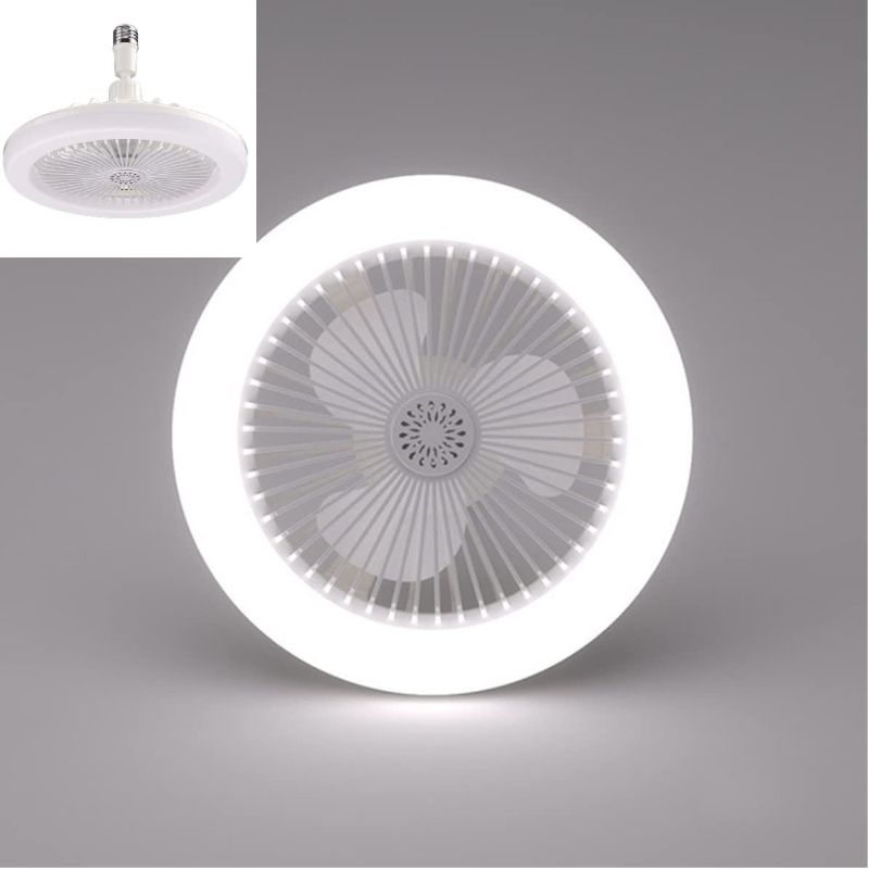 Photo 1 of Ceiling Fan with Lights - E27 Lamp Cap Fan Lamp, Hidden Electric Fan Delier Gimbal Lamp Holder, Indoor LED Fan Lamp Quiet Fan, for Bedroom, Living Room, Kitchen