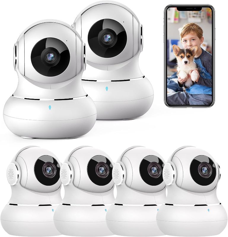 Photo 1 of litokam Indoor Security Camera with 360° Motion Tracking, Baby Monitor Camera with Night Version, 1080P Home Security Cameras Wireless for Dog, Pet Camera with App, Two Way Audio, WiFi Camera 2 Pack
