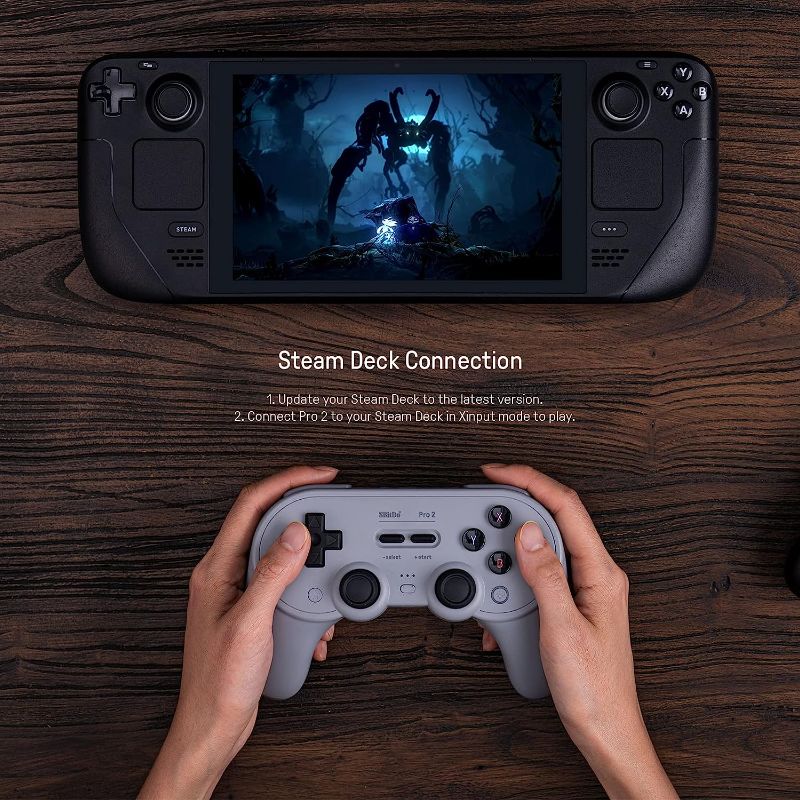 Photo 2 of 8BitDo Pro 2 Bluetooth Controller for Switch, PC, Android, Steam Deck, Gaming Controller for iPhone, iPad, macOS and Apple TV (Gray Edition)