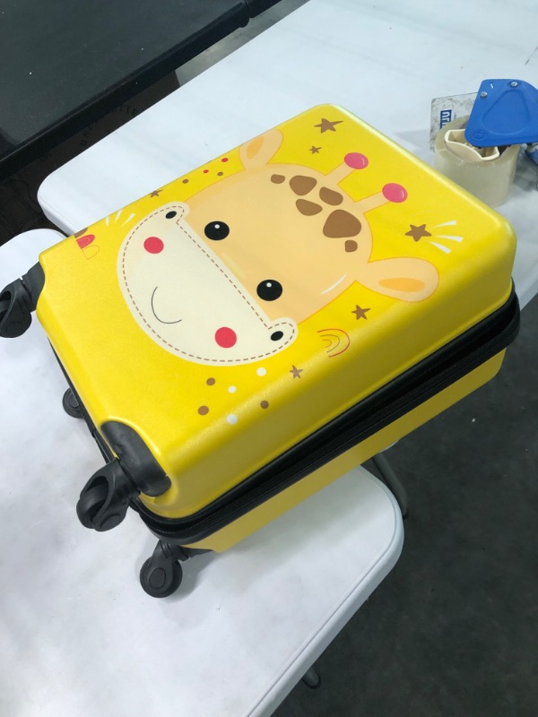 Photo 1 of Kids Luggage With Wheels For Girls - 18” Giraffe Kids Suitcase With 14” Backpack - Kids Suitcases For Girls - Hard-Sided Rolling Kids Suitcase -...