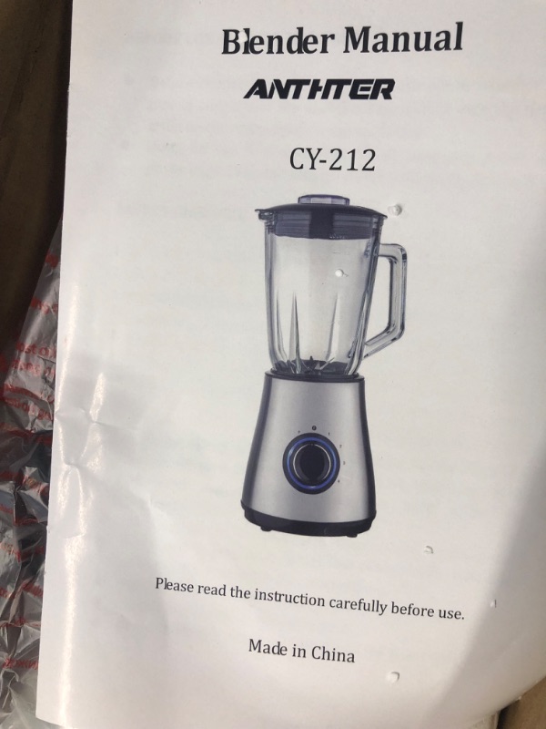 Photo 4 of Anthter CY-212 Professional Blender, 950W Countertop Blenders for Kitchen,6 Stainless Steel Blades, Ideal for Puree, Ice Crush, Shakes & Frozen Drinks