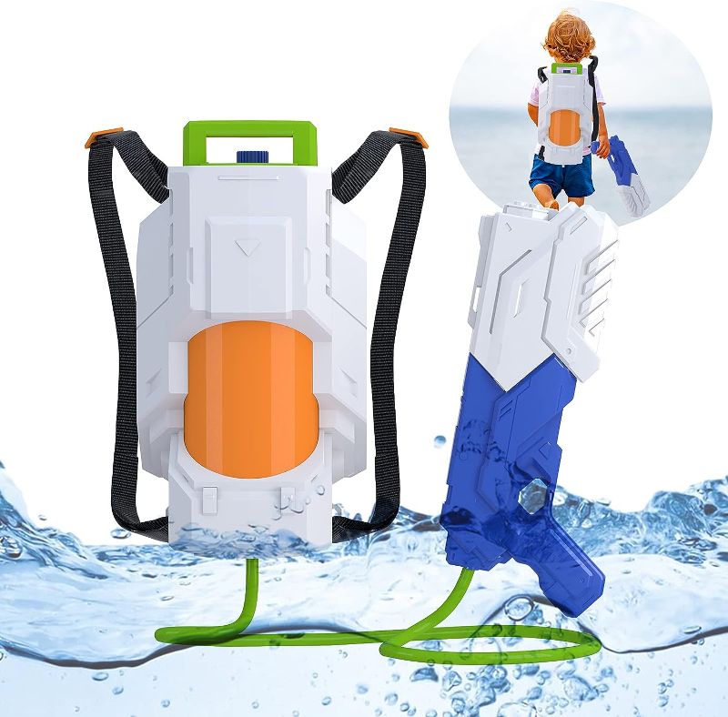 Photo 1 of SNAEN Water Blaster with 2.5L High Capacity Backpack Tank Which has Adjustable Straps, Shooting for 30 feet, Space Weapon Toy for Summer Outdoor Activities Suitable for Boys and Girls 3 Years and Over