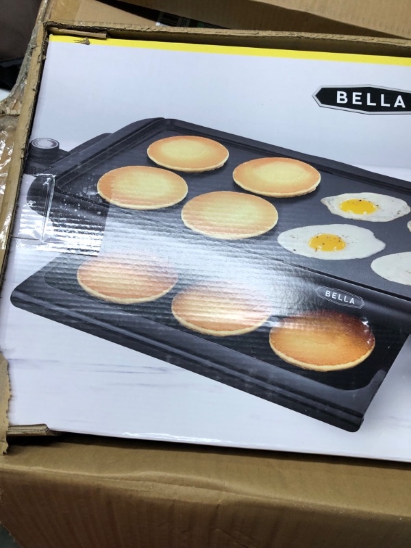 Photo 3 of BELLA Electric Griddle w Warming Tray, Make 8 Pancakes or Eggs At Once, Fry Flip & Serve Warm, Healthy-Eco Non-stick Coating, Hassle-Free Clean Up, Submersible Cooking Surface, 10" x 18", Copper/Black