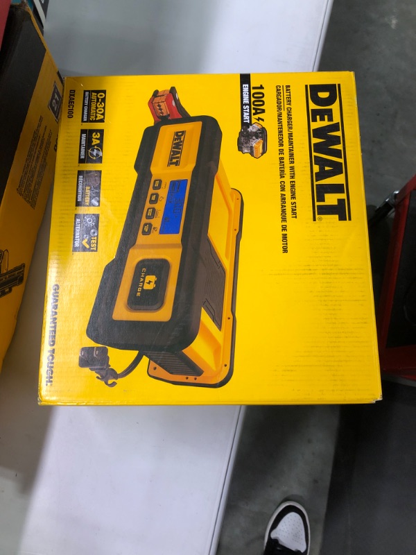 Photo 2 of DEWALT DXAEC100 DXAEC100 Professional 30-Amp Battery Charger and 3-Amp Maintainer with 100-Amp Engine Start, Yellow