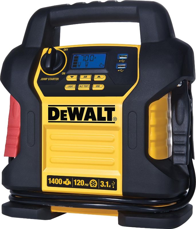 Photo 1 of *****NO POWER CORD****** DEWALT DXAEJ14 Digital Portable Power Station Jump Starter 1400 Peak Amp Battery Booster, 120 PSI Digital Air Compressor, 3.1A USB Ports, Battery Clamps