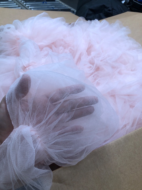 Photo 1 of ZHCHUI Women's Tulle Robe for Maternity Photoshoot Sheer Bridal Dressing Gown Sexy Puffy Pregnancy Dress Bathrobe Nightgown