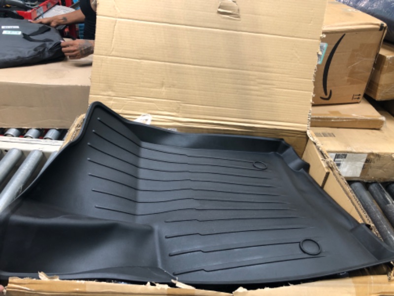 Photo 4 of SUPER LINER All Weather Floor Mats for Tesla Model Y 5-Seat 2021 2022 2023 Custom Fit TPE Car Floor Mats Cargo Liner Rear Cargo Tray Trunk Interior Accessories (Does NOT fit 7-Seat)