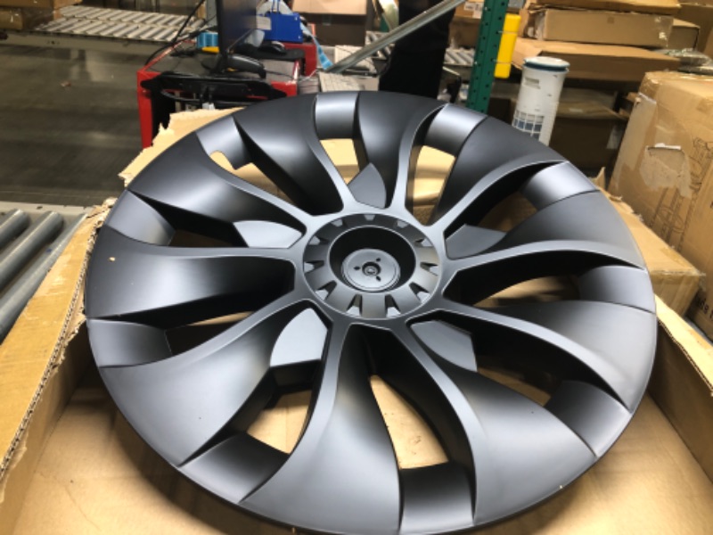 Photo 2 of BASENOR 2023-2020 Tesla Model Y Hubcaps 19 Inch Wheel Cover (Model 3 18'' Turbine)