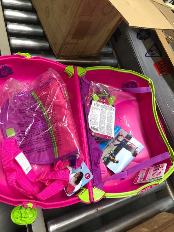 Photo 1 of Trunki Ride-On Kids Suitcase | Tow-Along Toddler Luggage | Carry-On Cute Bag with Wheels | Airplane Travel Essentials: Trixie Girl Pink