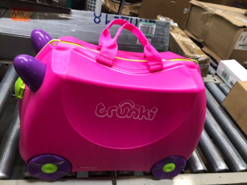 Photo 2 of 
Trunki Ride-On Kids Suitcase | Tow-Along Toddler Luggage | Carry-On Cute Bag with Wheels | Airplane Travel Essentials: Trixie Girl Pink