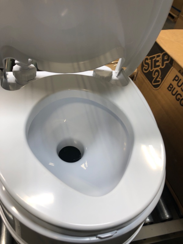 Photo 1 of Camco 41544 Premium Travel Toilet with Detachable Tank | Features a 5.3-Gallon Capacity | Designed for Camping, Hiking, Boating, RVing and More Frustration Free Packaging