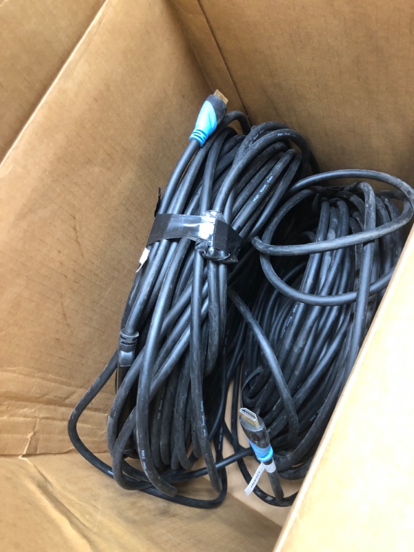 Photo 1 of 2 Pack of 100 Ft Black Extension Cord - 16/3 Durable Electrical Cable Pack 100FT-2pk