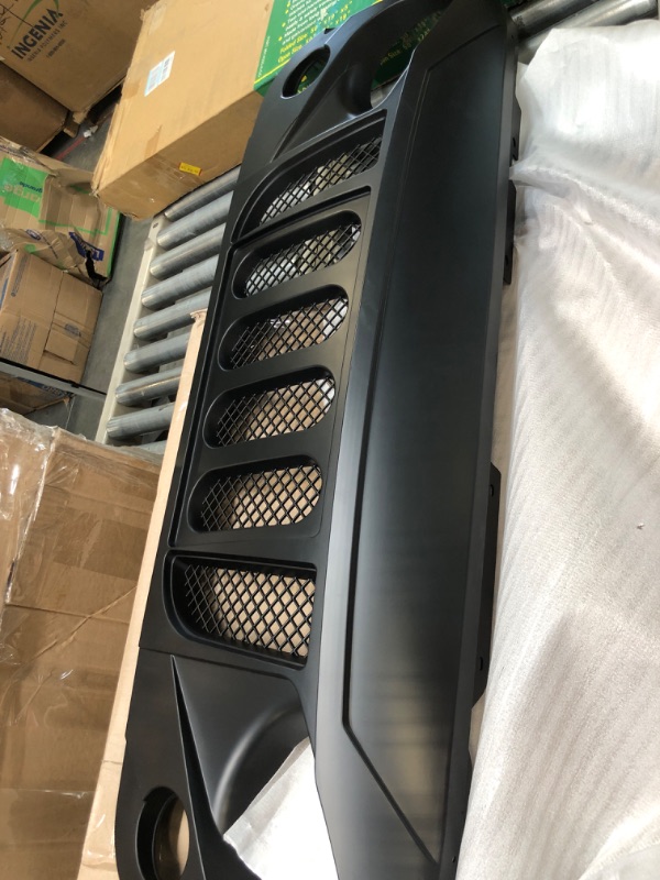 Photo 2 of AMERICAN MODIFIED Matte Black Front Gladiator Vader Grill for 2007-2018 Jeep Wrangler JK/JKU Rubicon Sahara Sport (w/ LED Off-Road Lights)