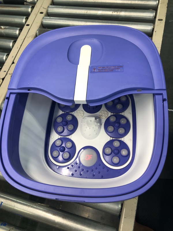 Photo 2 of HOSPAN (2022.8 Upgrade Collapsible Foot Spa Electric Rotary Massage, Foot Bath with Heat, Bubble, Remote, and 24 Motorized Shiatsu Massage Balls. Pedicure Foot Spa for Feet Stress Relief - FS02A Blue