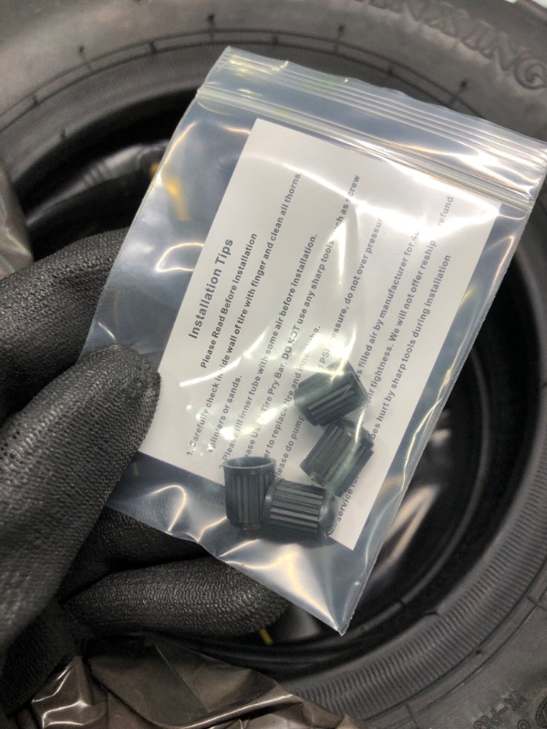 Photo 1 of (2-Pack) 3.50-8" 3.50-8 Tire & Inner Tube Replacement for Mini Bike Trail Wheelbarrow Mower Garden Cart Handtruck, TR87 Angled Valve Stem