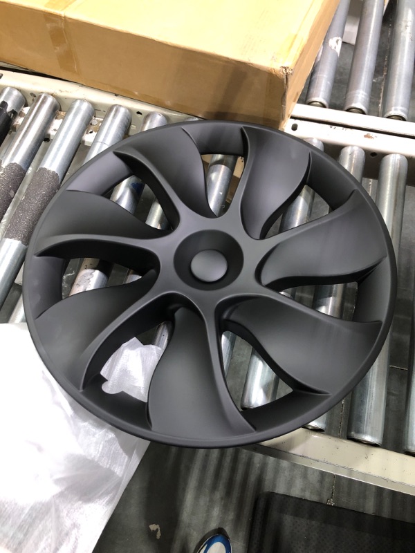 Photo 1 of Terfulnel 19 Inch Hubcap Fit 2017-2023 Tesla Model Y Wheel Covers 4PCS Replacement Hub Caps Protection for Stylish Car Decor 19 Inch 19 Inches - Swirl Model - Matte Black