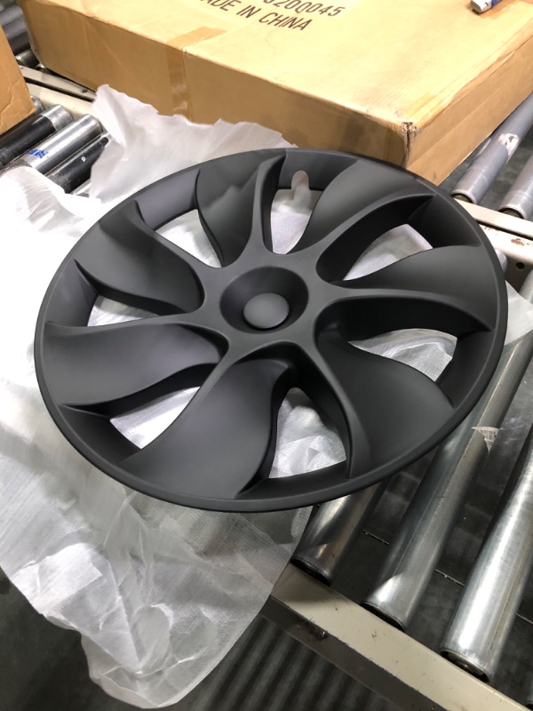 Photo 1 of Terfulnel 19 Inch Hubcap Fit 2017-2023 Tesla Model Y Wheel Covers 4PCS Replacement Hub Caps Protection for Stylish Car Decor 19 Inch 19 Inches - Swirl Model - Matte Black
